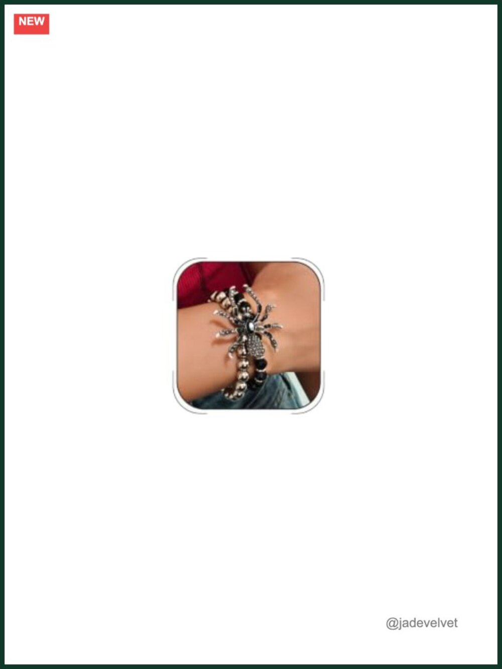 Gothic Spider Charm Stretch Bracelet for Women